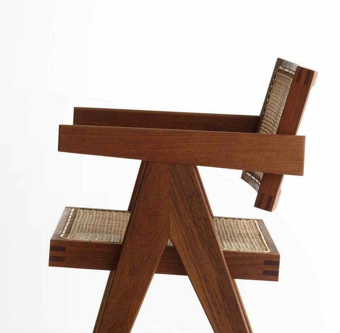 Object-Embassy-teak-wood-furniture-with-webbing-rattan-handwoven-pierre-jeanneret-design