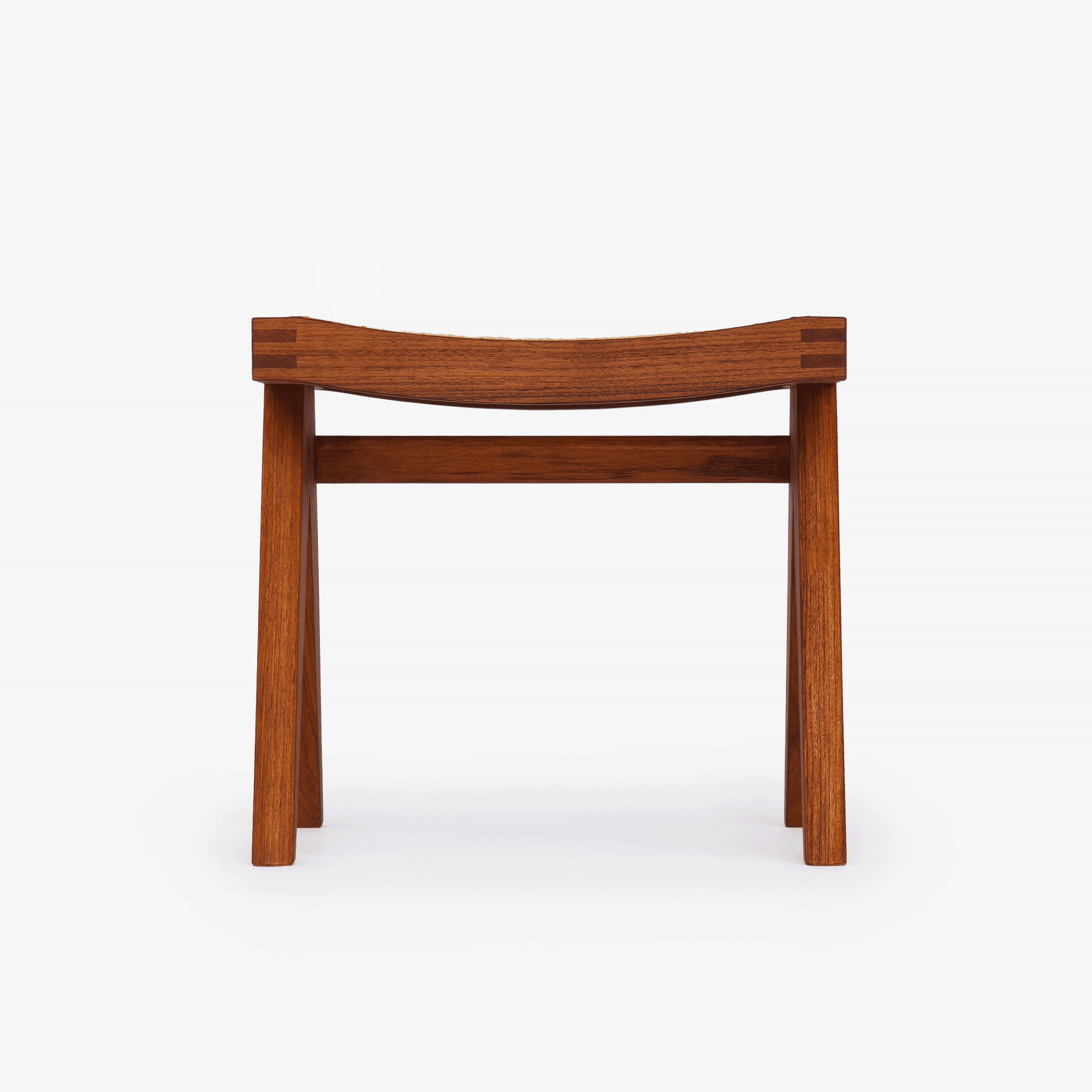 Cane Stool Low - Object Embassy - pierre jeanneret design - hand made - teak wood
