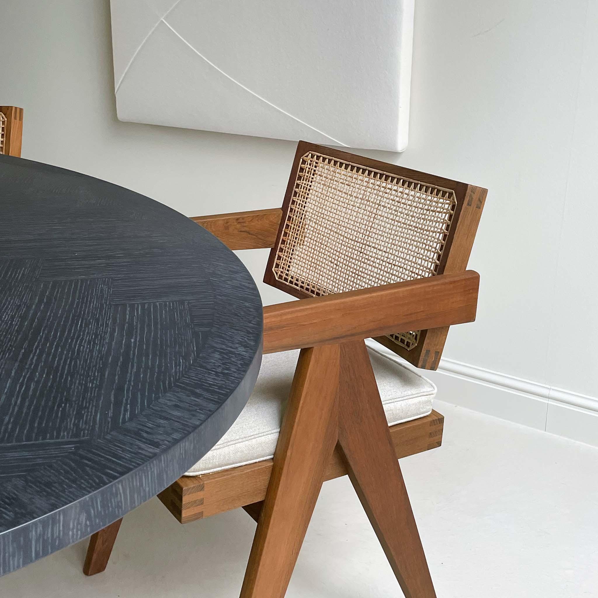 Seat cushion in natural linen - Object Embassy - Chandigarh Furniture - Pierre Jeanneret Design - hand made