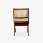 Armless Dining Chair - Object Embassy - Pierre Jeanneret Design - Hand made - teak wood rattan - V Leg - Natural Furniture