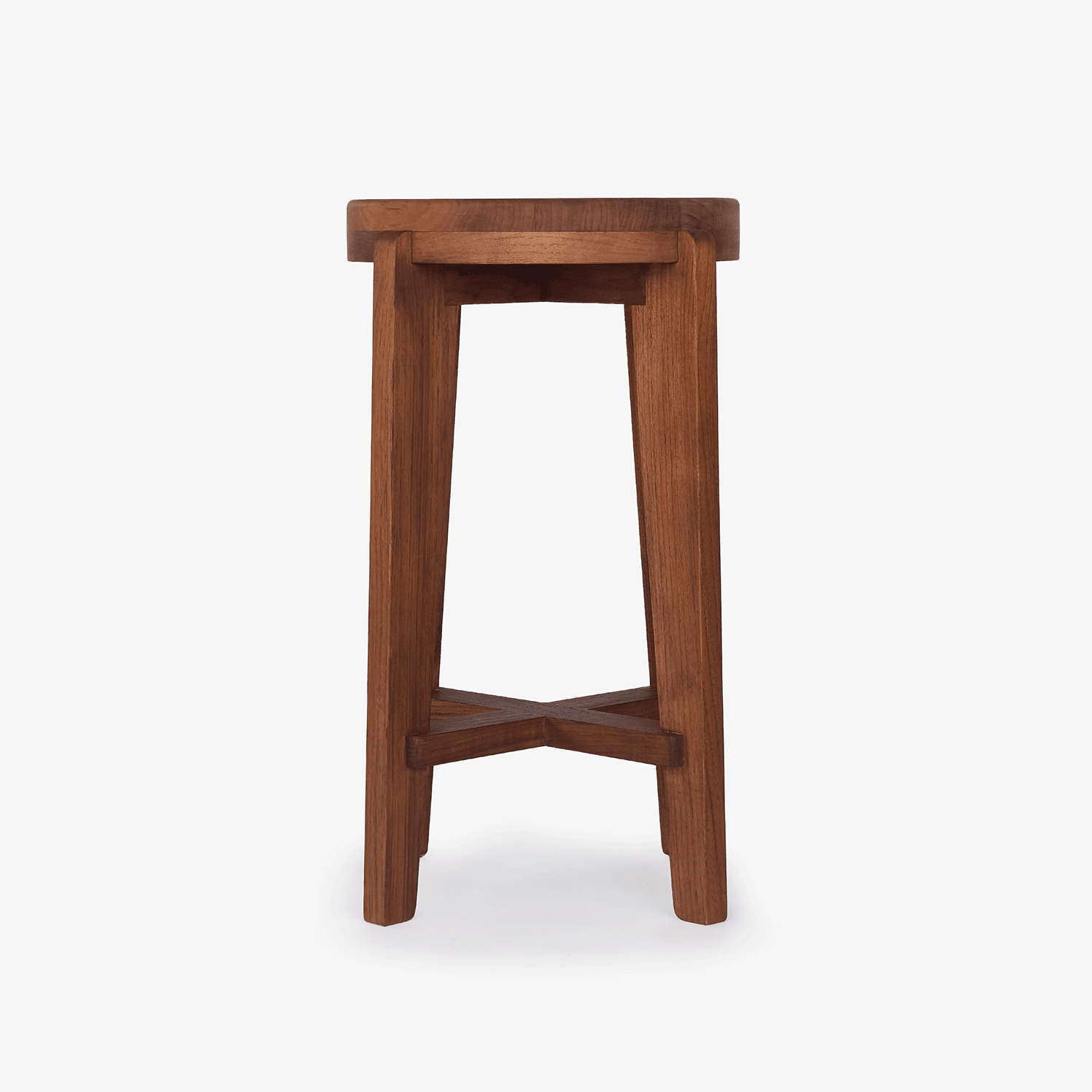 High Round Bar Stool - Object Embassy - pierre jeanneret design - hand made - teak wood