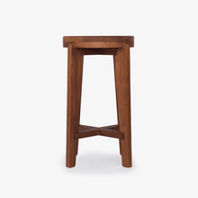 High Round Bar Stool - Object Embassy - pierre jeanneret design - hand made - teak wood