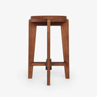 High Round Bar Stool - Object Embassy - pierre jeanneret design - hand made - teak wood