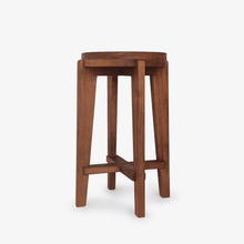High Round Bar Stool - Object Embassy - pierre jeanneret design - hand made - teak wood