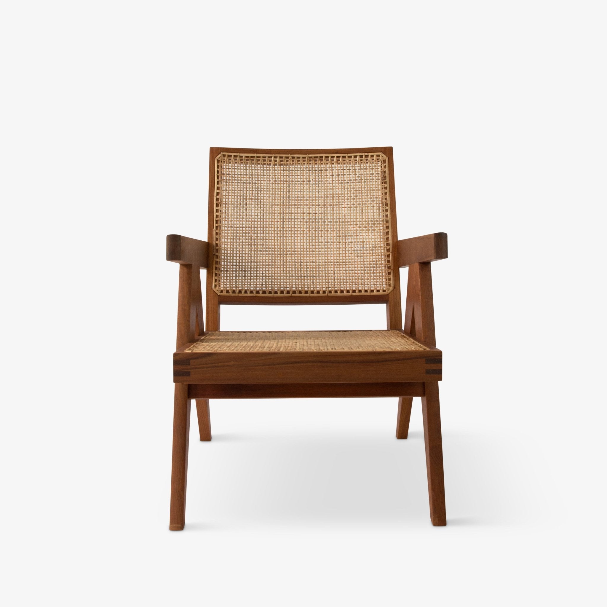 Lounge Chair - Object Embassy - Pierre Jeanneret Design - hand made - natural teak wood & rattan - Chandigarh - Living Room