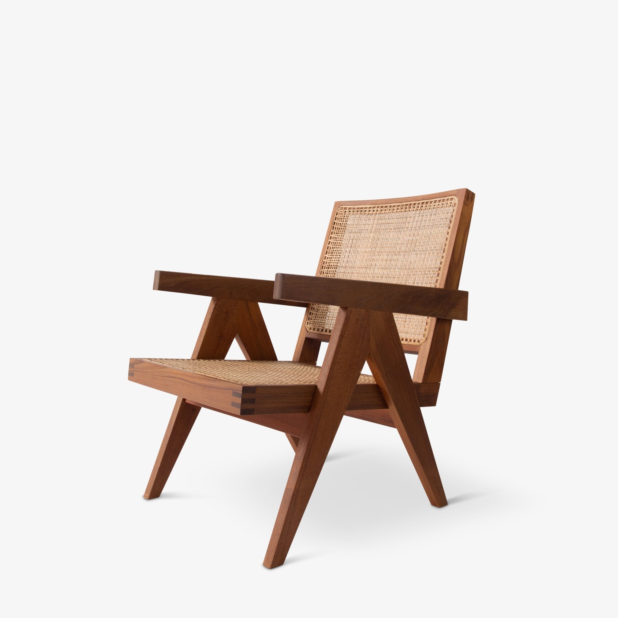 Pierre Jeanneret Lounge Chair | Teak & Rattan | Object Embassy