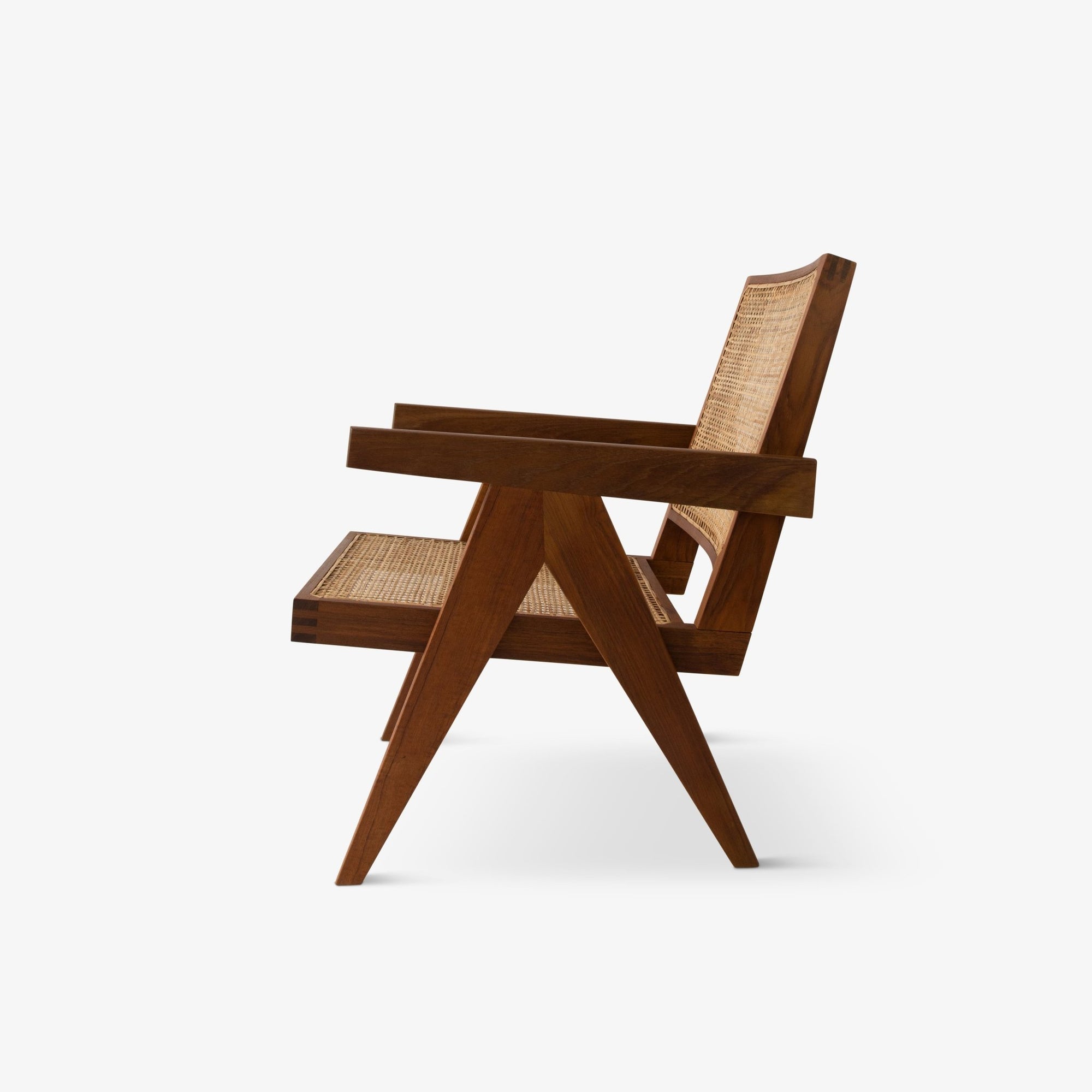 Lounge Chair - Object Embassy - Pierre Jeanneret Design - hand made - natural teak wood & rattan - Chandigarh - Living Room