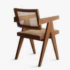 Office Chair - Dining Chair - V Chair - Object Embassy - Pierre Jeanneret Design - hand made - teak wood rattan - Chandigarh