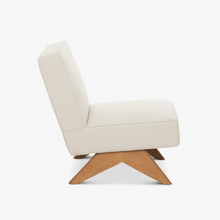 Upholstered Easy Sidechair - Natural Wood & Sand / Beige - Object Embassy - Pierre Jeanneret Design - handmade in EU - Lounge