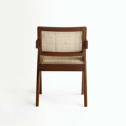 Piere-jeanneret-design-chair-rattan-teak-webbing-wood-full-backside
