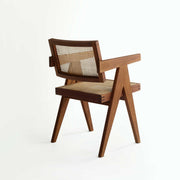 Piere-jeanneret-design-chair-rattan-teak-webbing-wood-left-backside