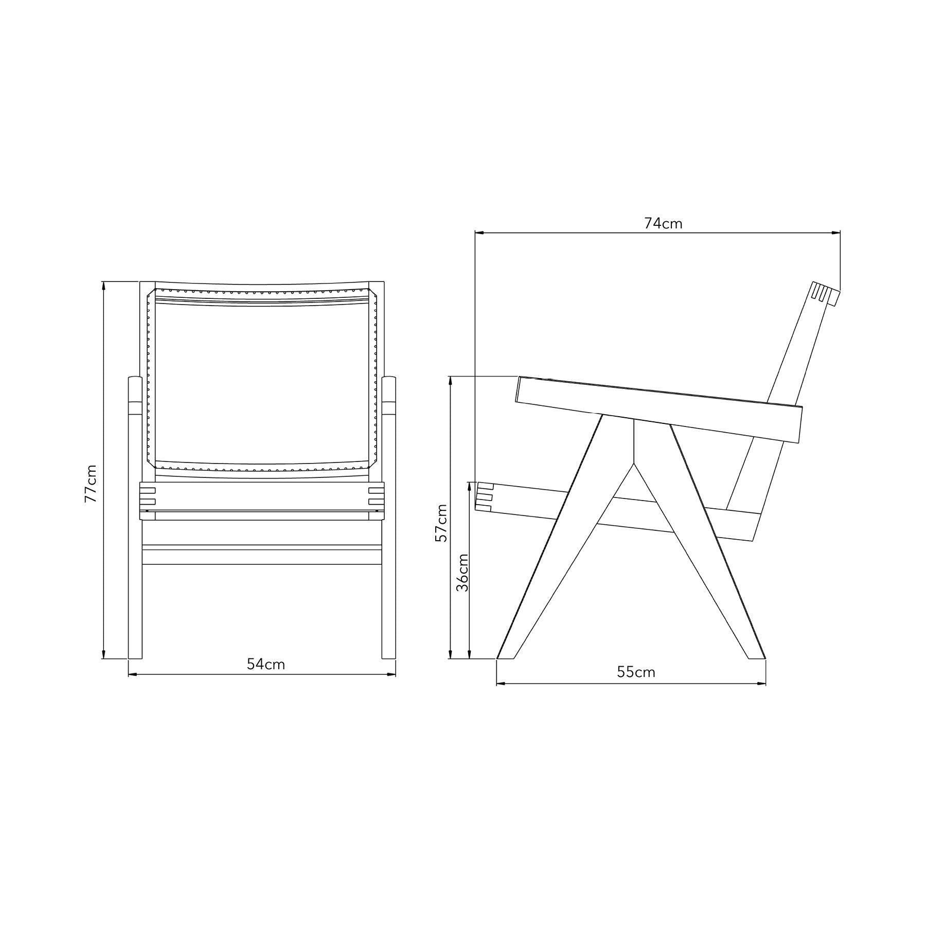 Lounge Chair - Object Embassy - Pierre Jeanneret Design - hand made - natural teak wood & rattan - Chandigarh - Living Room