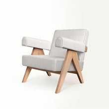 Upholstered Easy Armchair Light Off White - Object Embassy - Pierre Jeanneret Design - handmade furniture - Lounge Chair