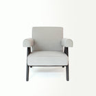 Upholstered Easy Armchair Black Stone Grey - Object Embassy - Pierre Jeanneret Design - handmade furniture - Lounge Chair