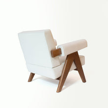 Upholstered Easy Armchair Natural Off White - Object Embassy - Pierre Jeanneret Design - handmade furniture - Lounge Chair